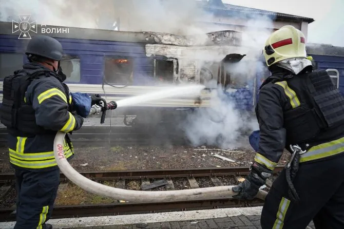 AFP/ „Scanpix“/Russia attacked a train near the Polish border