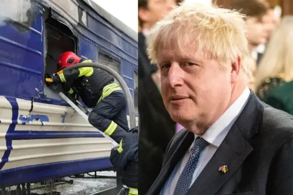 Boris Johnson and the Chancellor's advisor were on a train stopped due to a Russian drone attack
