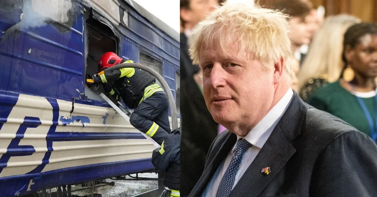 Boris Johnson and the Chancellor's advisor were on a train stopped due to a Russian drone attack