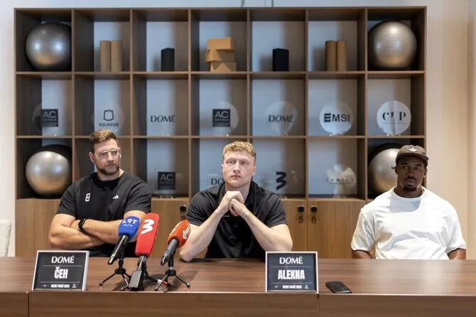 Lukas Balandis / BNS nuotr./Mero taurės disko metimo varžybų spaudos konferencija