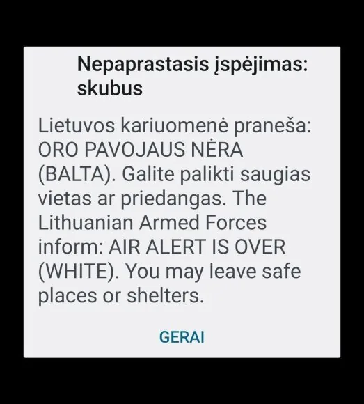 Air hazard canceled