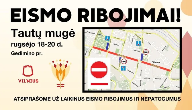 Tautų mugė 2026, eismo ribojimai