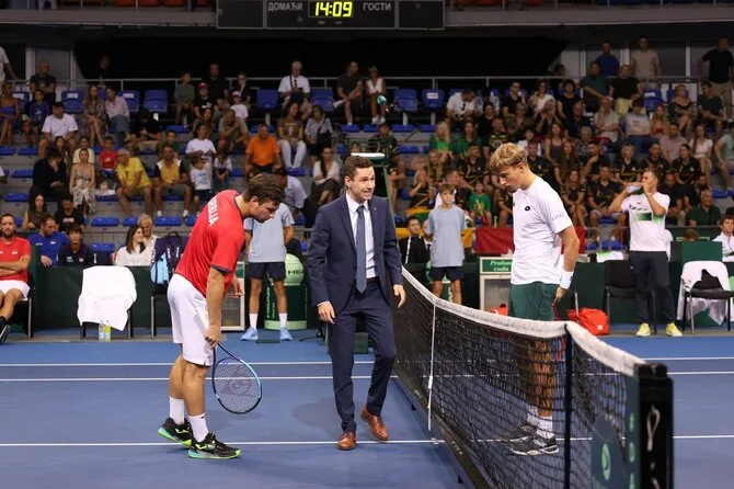Nikola Mladenovic / Serbian Tennis Federation photos / Lithuanian and Serbian tennis teams encounter in the Davis Cup competition in Niš
