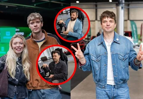 Celebrities at the car exhibition