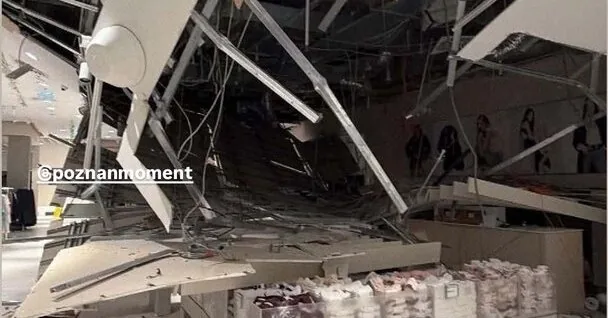 Ceiling collapsed at the popular "H&M" clothing store near Poznań railway station
