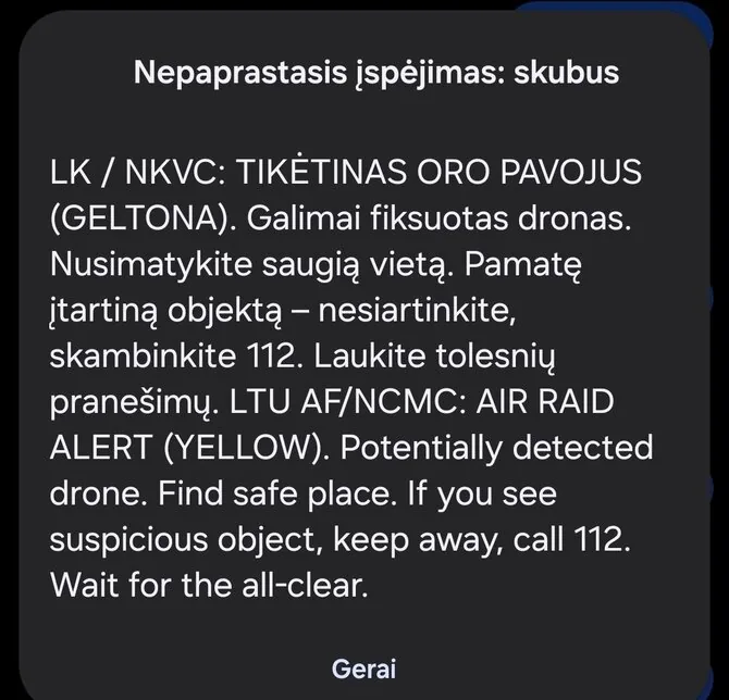 Pranešimas gyventojams